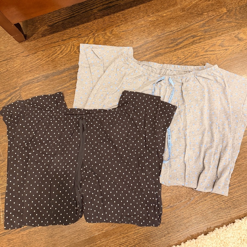 HUE Gray & Black Pajama Pants - 2 pair